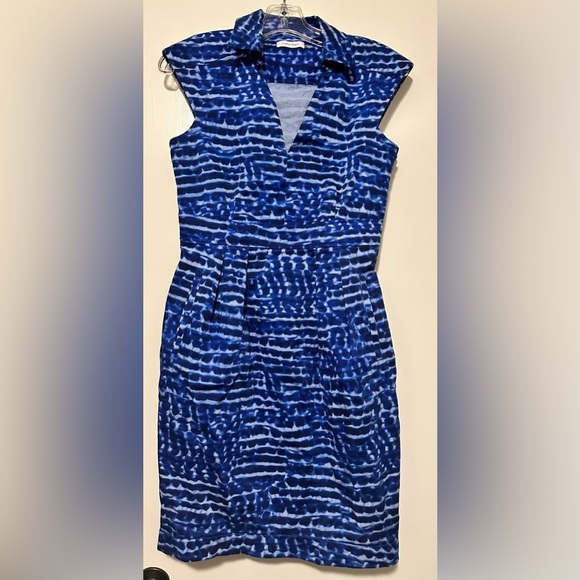 Calvin Klein blue business dress cap sleeve size 8 - Picture 1 of 6